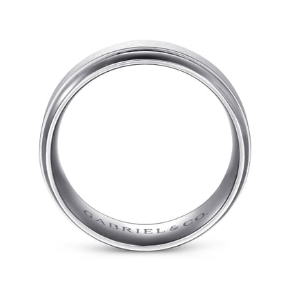Mens Alternative 8mm Beveled Tantalum and 14K White Gold Band