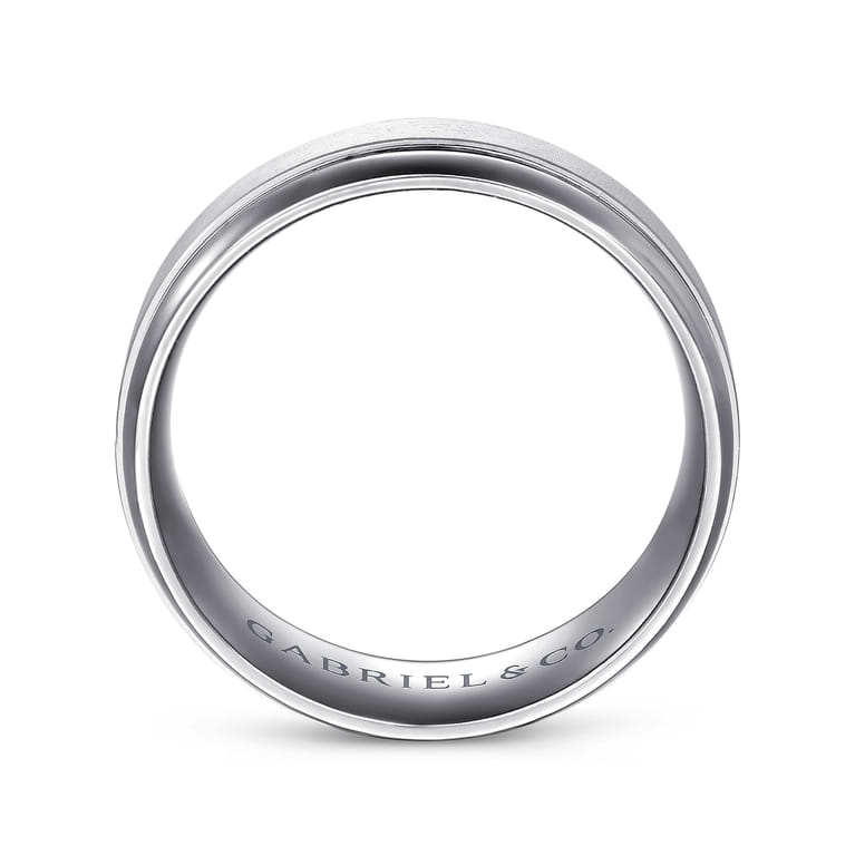Mens Alternative 8mm Beveled Tantalum and 14K White Gold Band - Shot 2