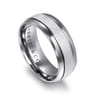 Mens Alternative 8mm Beveled Tantalum and 14K White Gold Band