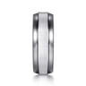 Mens Alternative 8mm Beveled Tantalum and 14K White Gold Band