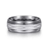 Mens Alternative 8mm Beveled Tantalum and 14K White Gold Band