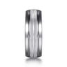 Mens Alternative 8mm Beveled Tantalum and 14K White Gold Band