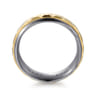 Mens Alternative 8mm Beveled Tantalum and 14K Yellow Gold Band