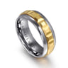 Mens Alternative 8mm Beveled Tantalum and 14K Yellow Gold Band