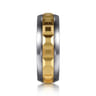 Mens Alternative 8mm Beveled Tantalum and 14K Yellow Gold Band
