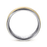 Mens Alternative 8mm Beveled Tantalum and 14K Yellow Gold Band