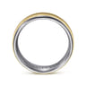 Mens Alternative 8mm Beveled Tantalum and 14K Yellow Gold Band