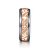 Mens Alternative 8mm Round Tantalum and 14K Rose Gold Band