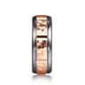 Mens Alternative 8mm Round Tantalum and 14K Rose Gold Band