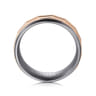 Mens Alternative 8mm Round Tantalum and 14K Rose Gold Band