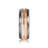 Mens Alternative 8mm Round Tantalum and 14K Rose Gold Band