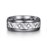 Mens Alternative 8mm Round Tantalum and 14K White Gold Band