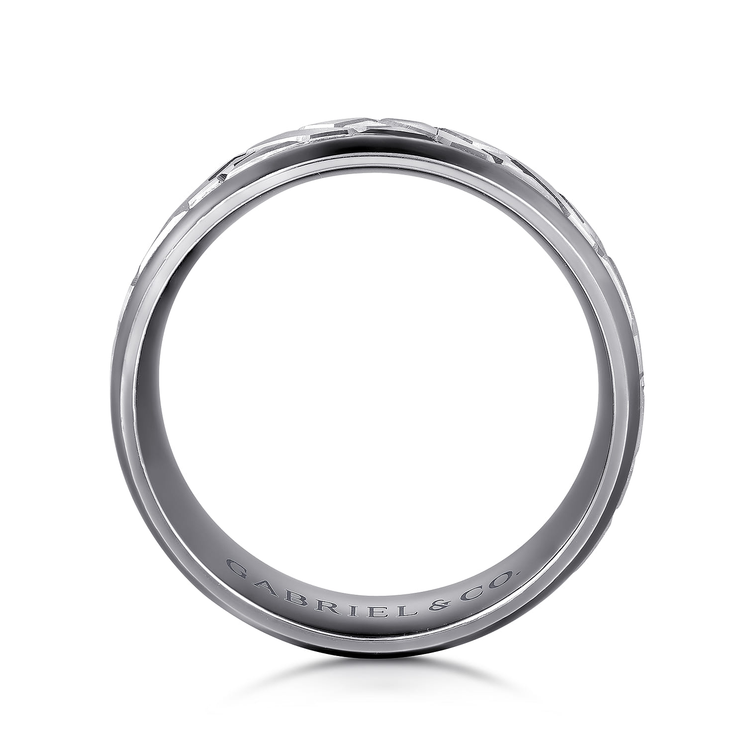 Mens Alternative 8mm Round Tantalum and 14K White Gold Band - Shot 2