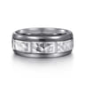Mens Alternative 8mm Round Tantalum and 14K White Gold Band