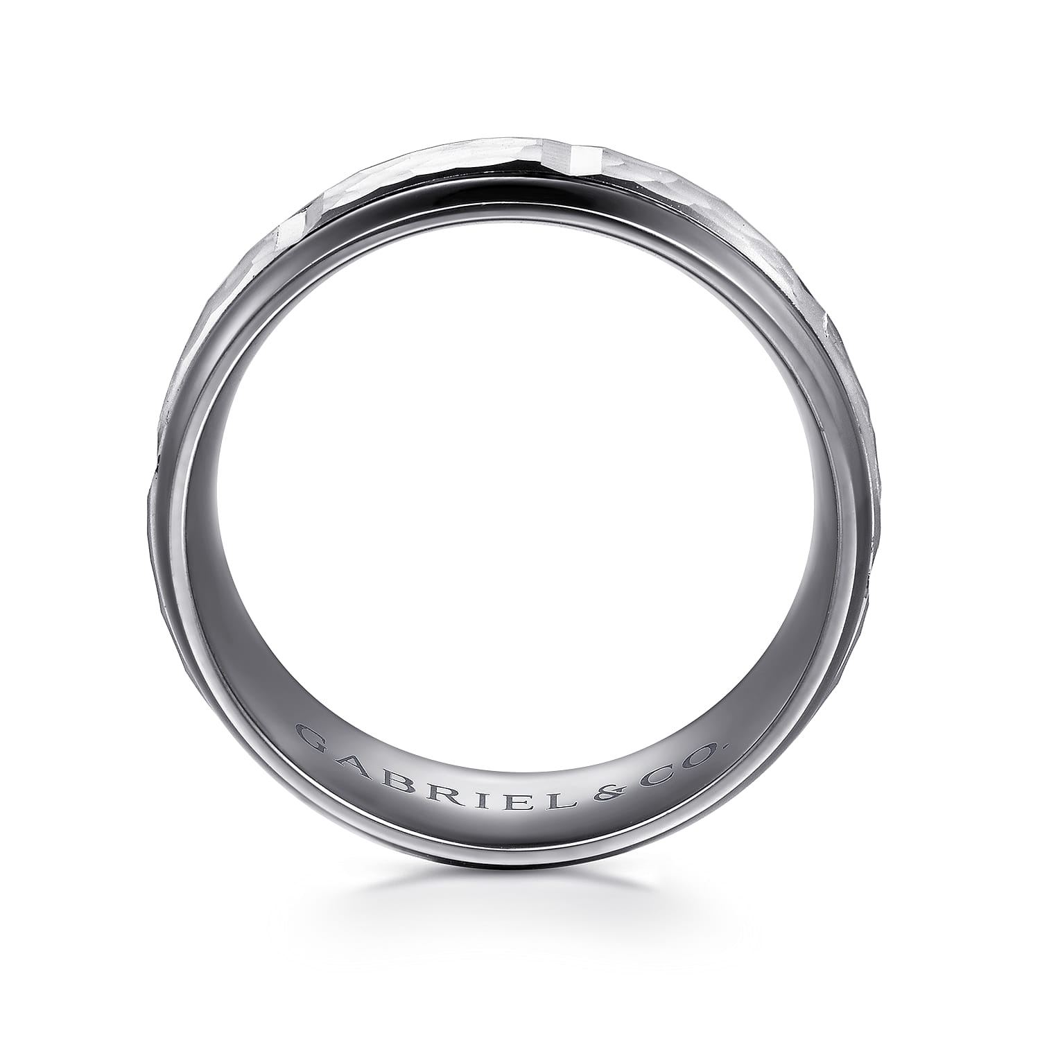Mens Alternative 8mm Round Tantalum and 14K White Gold Band - Shot 2