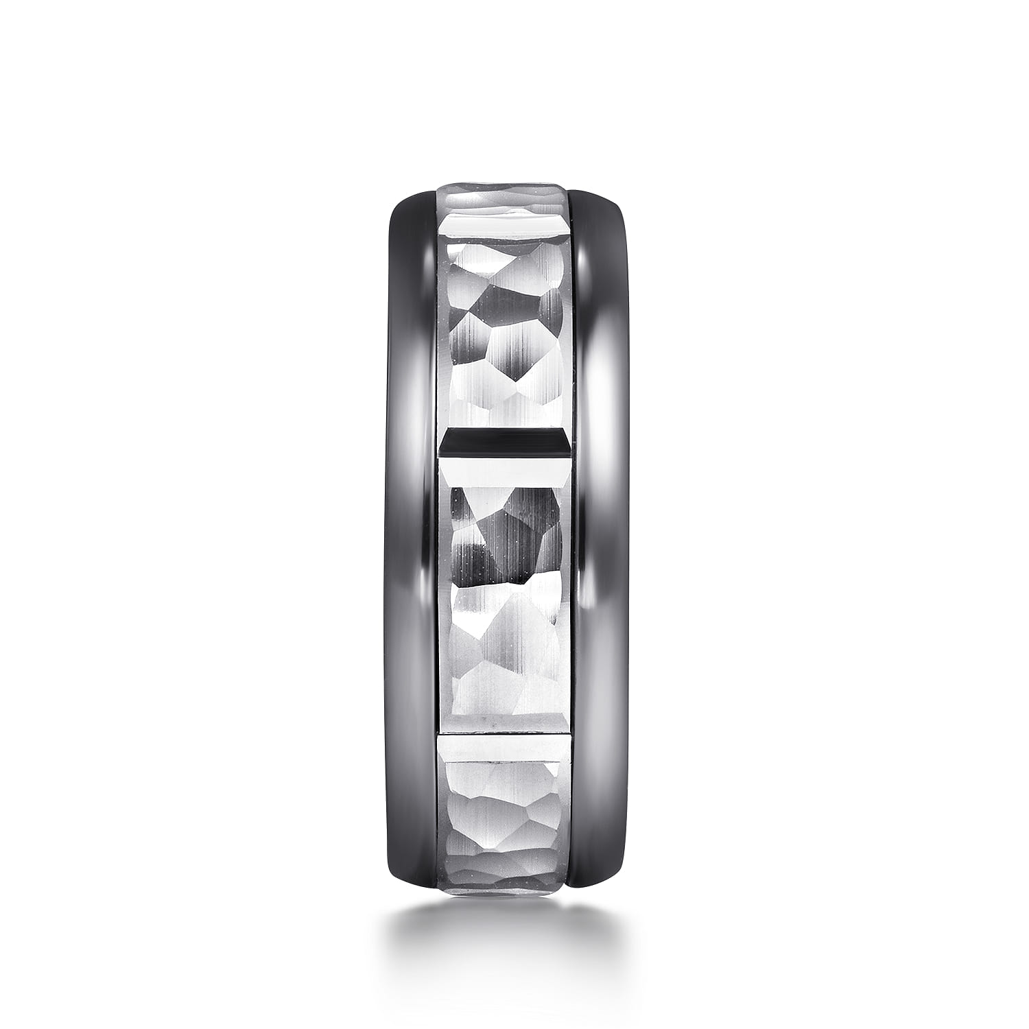 Mens Alternative 8mm Round Tantalum and 14K White Gold Band - Shot 4