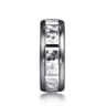Mens Alternative 8mm Round Tantalum and 14K White Gold Band