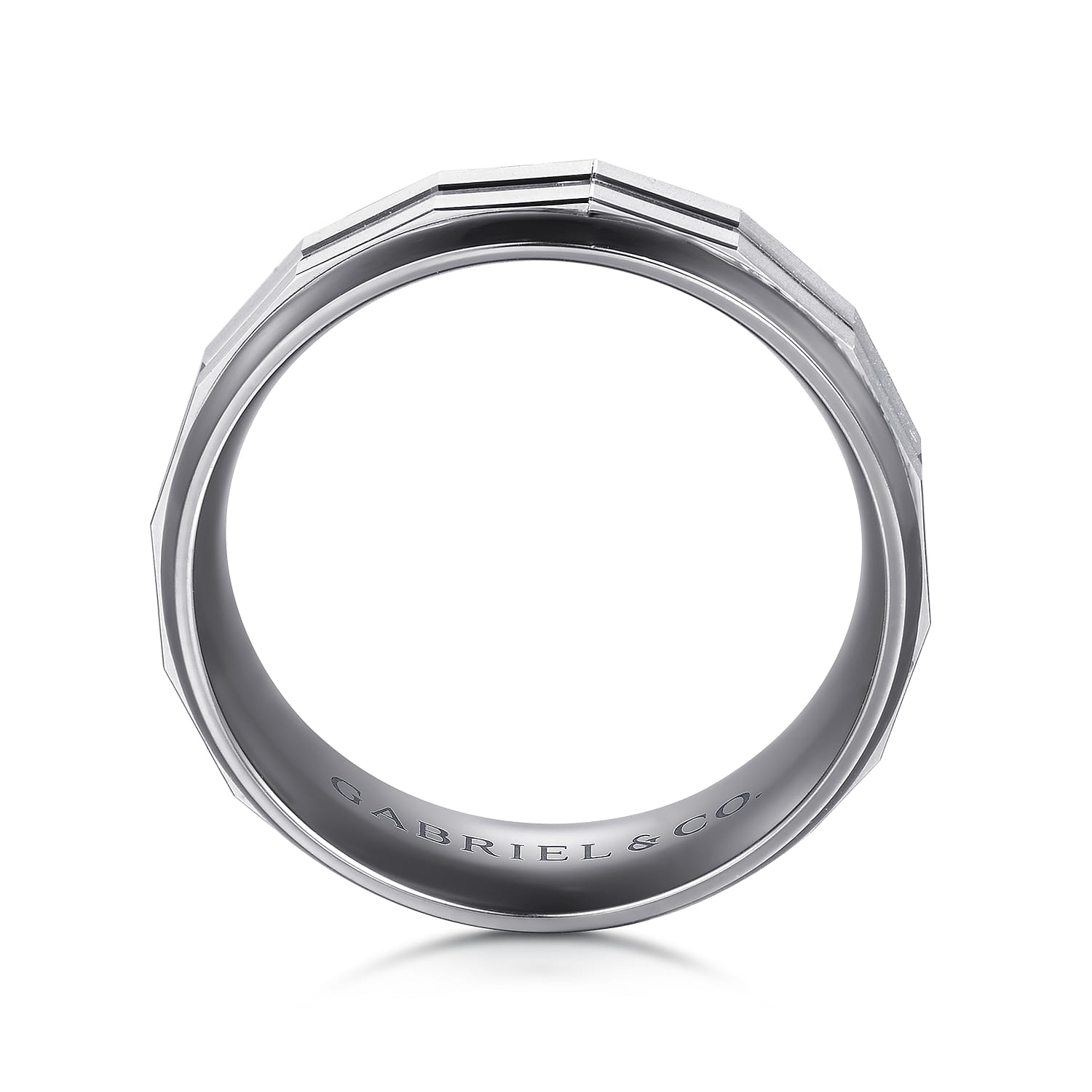 Mens Alternative 8mm Round Tantalum and 14K White Gold Band - Shot 2
