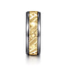 Mens Alternative 8mm Round Tantalum and 14K Yellow Gold Band