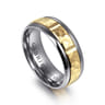 Mens Alternative 8mm Round Tantalum and 14K Yellow Gold Band