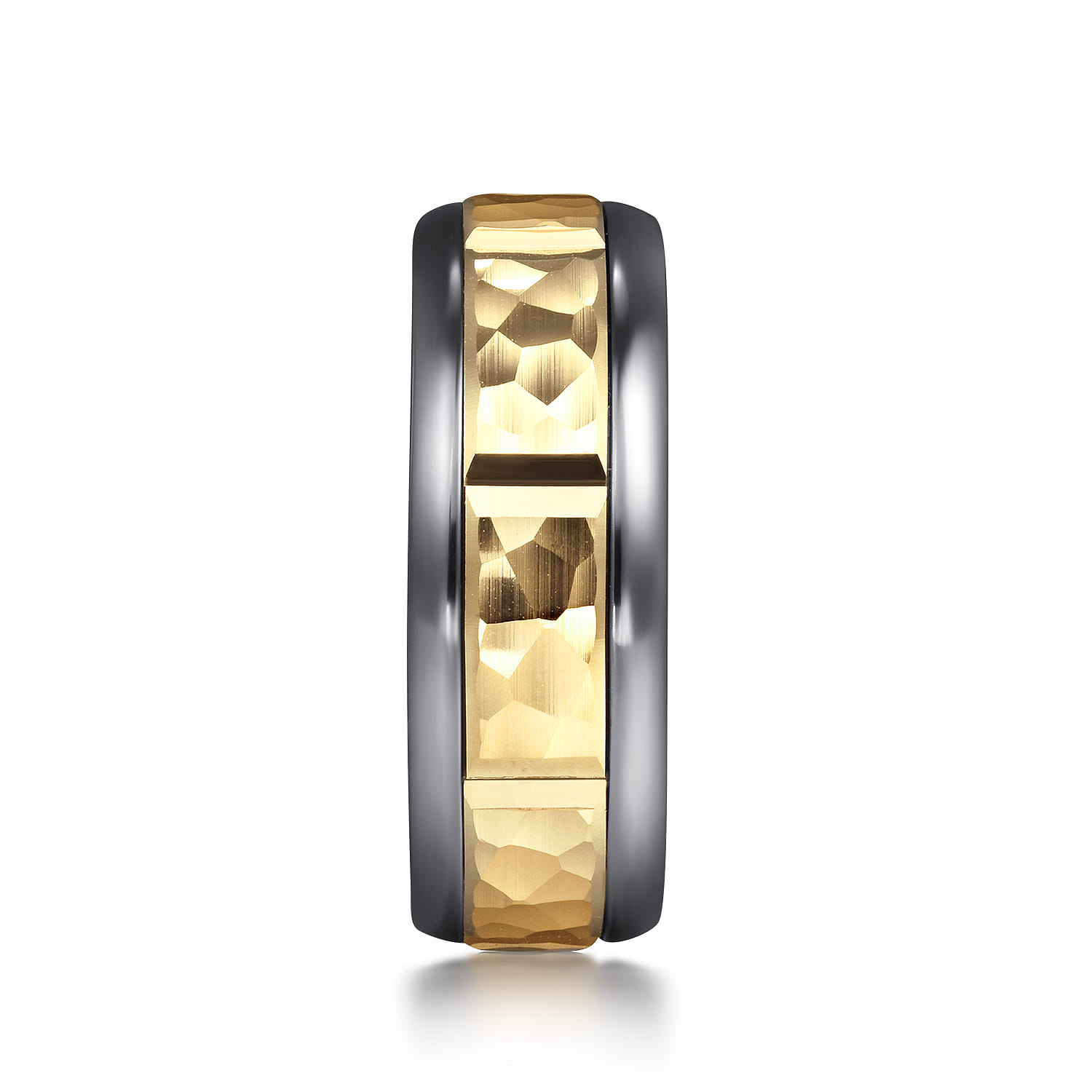 Mens Alternative 8mm Round Tantalum and 14K Yellow Gold Band - Shot 4