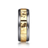 Mens Alternative 8mm Round Tantalum and 14K Yellow Gold Band