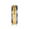 Mens Alternative 8mm Round Tantalum and 14K Yellow Gold Band