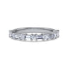 Straight Wedding Ring in 14k White Gold with Baguette Natural Diamond at Gabriel & Co.