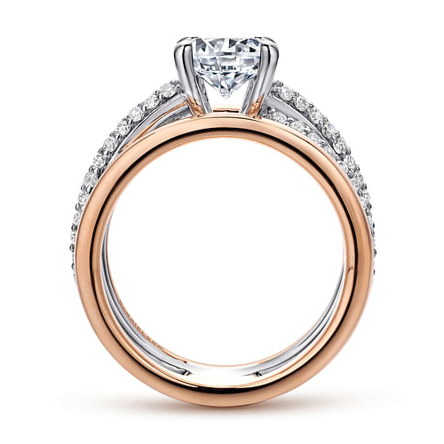 Merliah - 14K White-Rose Gold Round Diamond Engagement Ring - 0.66 ct - Shot 2