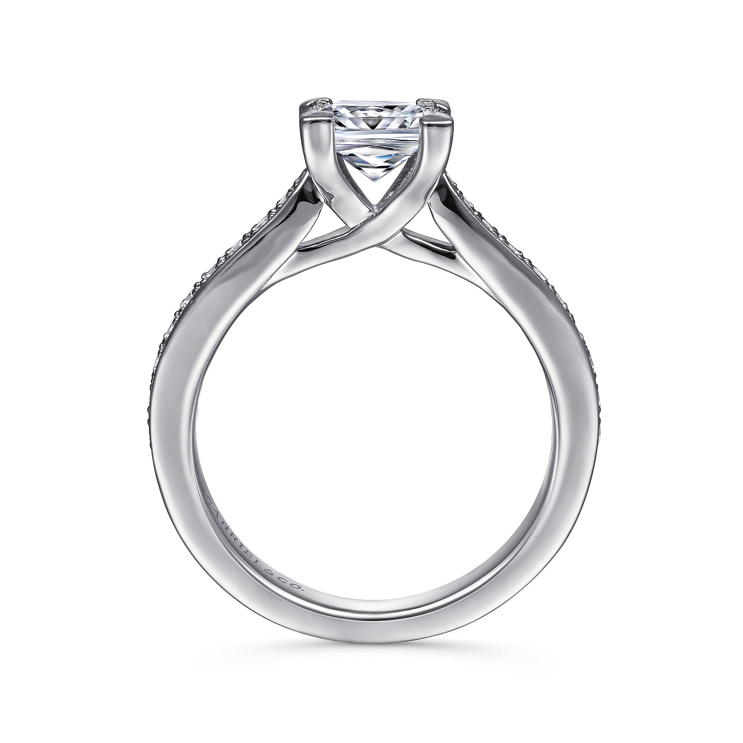 Merritt - 14K White Gold Princess Cut Diamond Engagement Ring - 0.25 ct - Shot 2