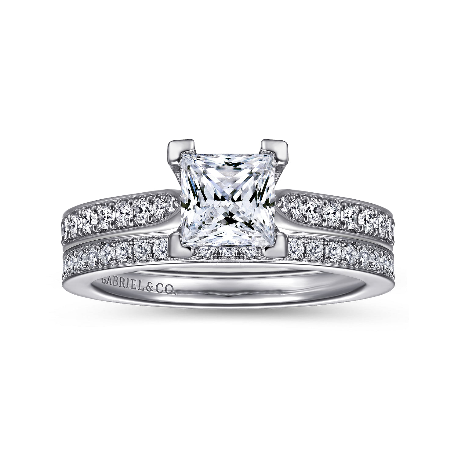 Merritt - 14K White Gold Princess Cut Diamond Engagement Ring - 0.25 ct - Shot 4