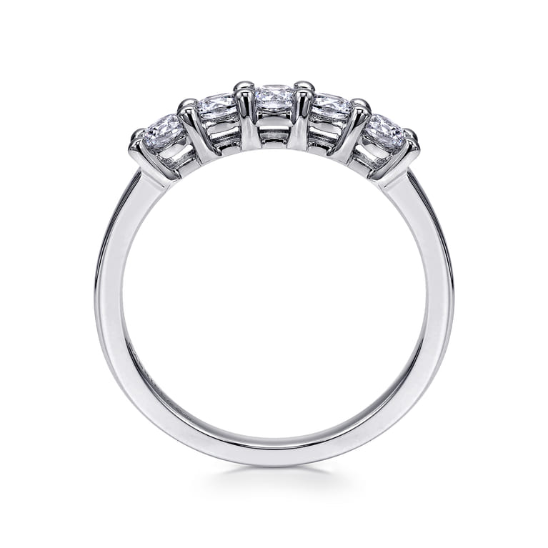 Straight Wedding Ring in 14k White Gold with Round Natural Diamond at Gabriel & Co. - Shot 2