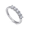 Straight Wedding Ring in 14k White Gold with Round Natural Diamond at Gabriel & Co.