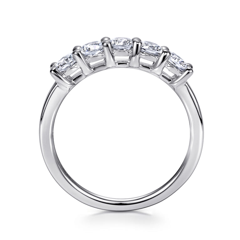 Straight Wedding Ring in 14k White Gold with Round Natural Diamond at Gabriel & Co. - Shot 2