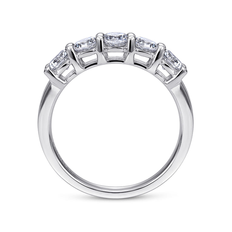 Fancy Wedding Ring in 14k White Gold with Round Natural Diamond at Gabriel & Co. - Shot 2
