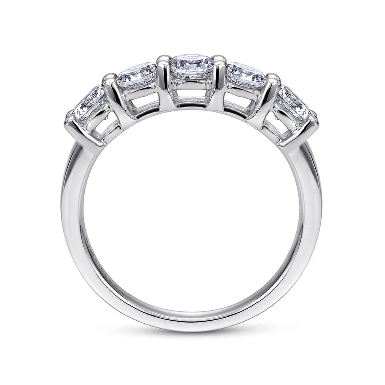 Fancy Wedding Ring in 14k White Gold with Round Natural Diamond at Gabriel & Co. - Shot 2