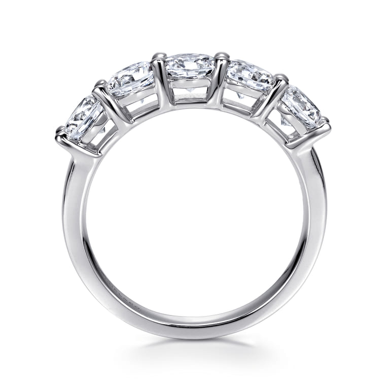 Fancy Wedding Ring in 14k White Gold with Round Natural Diamond at Gabriel & Co. - Shot 2