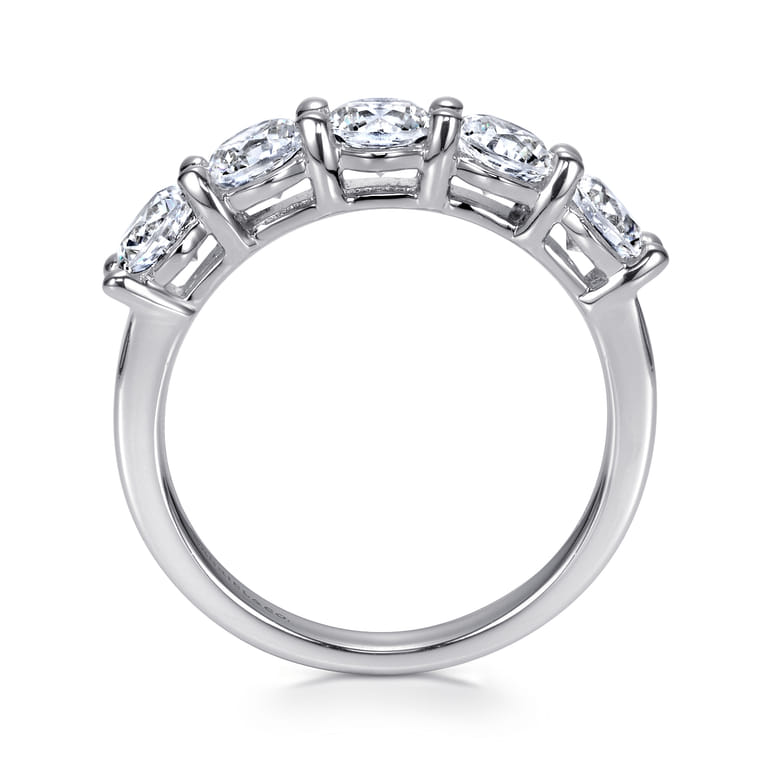 Straight Wedding Ring in 14k White Gold with Round Natural Diamond at Gabriel & Co. - Shot 2