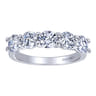 Straight Wedding Ring in 14k White Gold with Round Natural Diamond at Gabriel & Co.