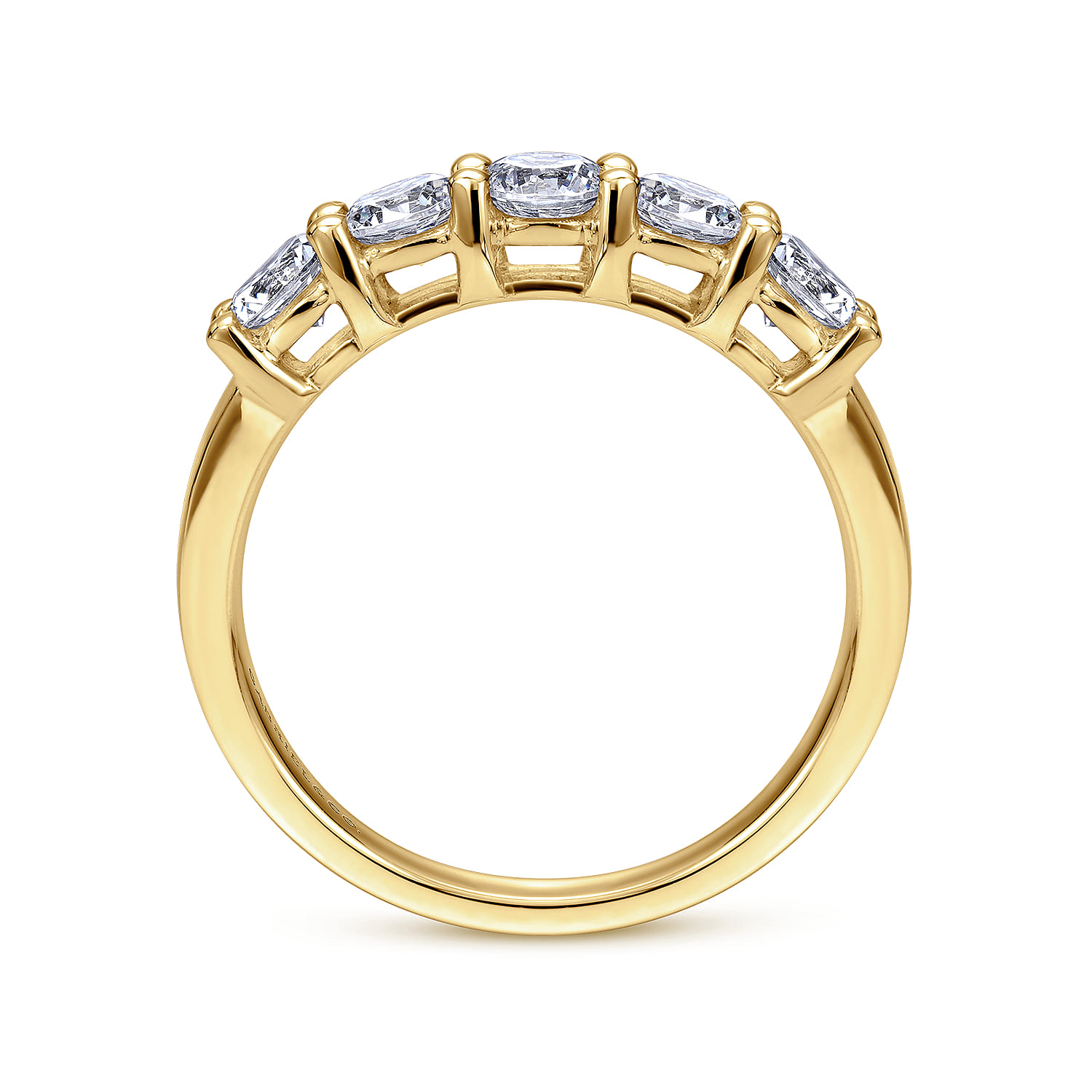Fancy Wedding Ring in 14k Yellow Gold with Round Natural Diamond at Gabriel & Co. - Shot 2