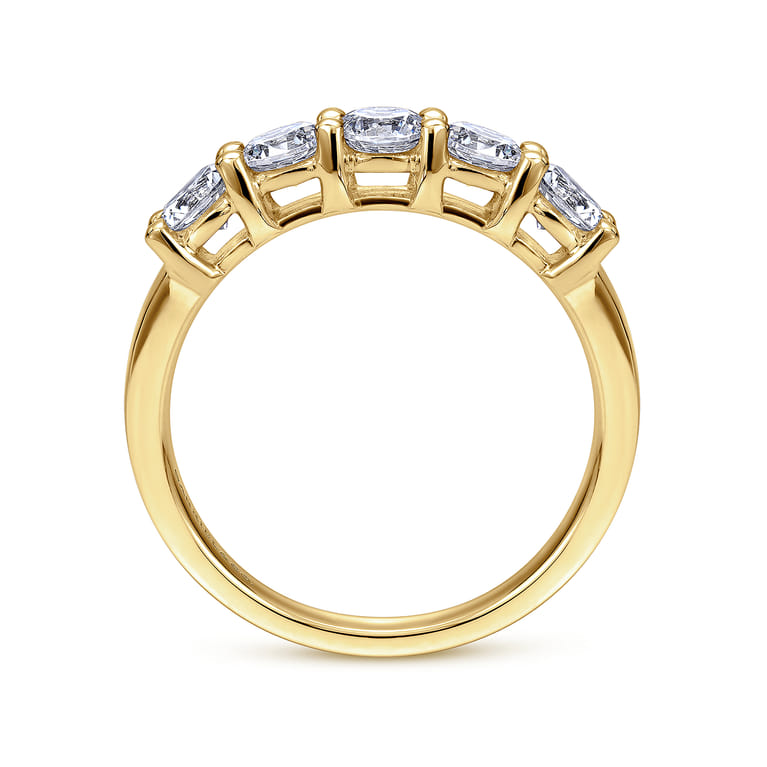 Fancy Wedding Ring in 14k Yellow Gold with Round Natural Diamond at Gabriel & Co. - Shot 2