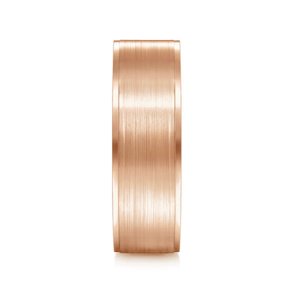 Michael - 14K Rose Gold 7mm - Men's Wedding Band in Satin Finish