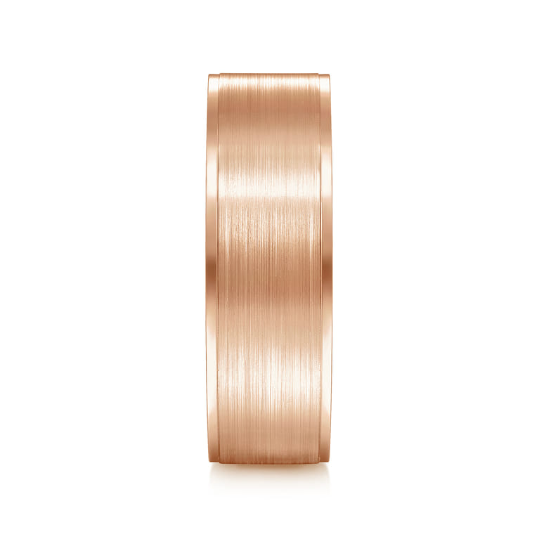 Michael - 14K Rose Gold 7mm - Men's Wedding Band in Satin Finish - Shot 4