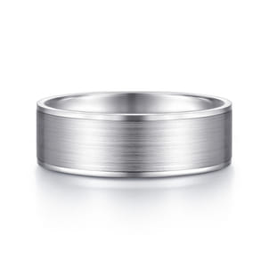 Michael - 14K White Gold 7mm - Men's Wedding Band in Satin Finish