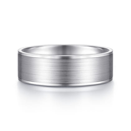 Michael - 14K White Gold 7mm - Men's Wedding Band in Satin Finish