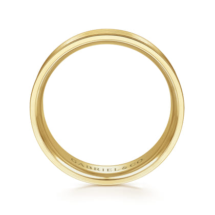 Michael - 14K Yellow Gold 7mm - Men's Wedding Band in Satin Finish