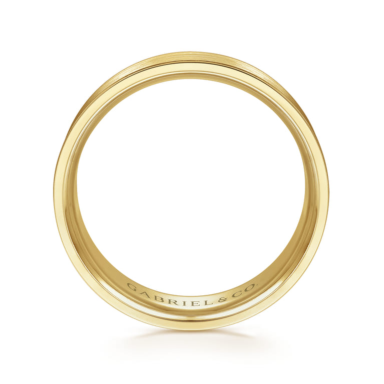Michael - 14K Yellow Gold 7mm - Men's Wedding Band in Satin Finish - Shot 2