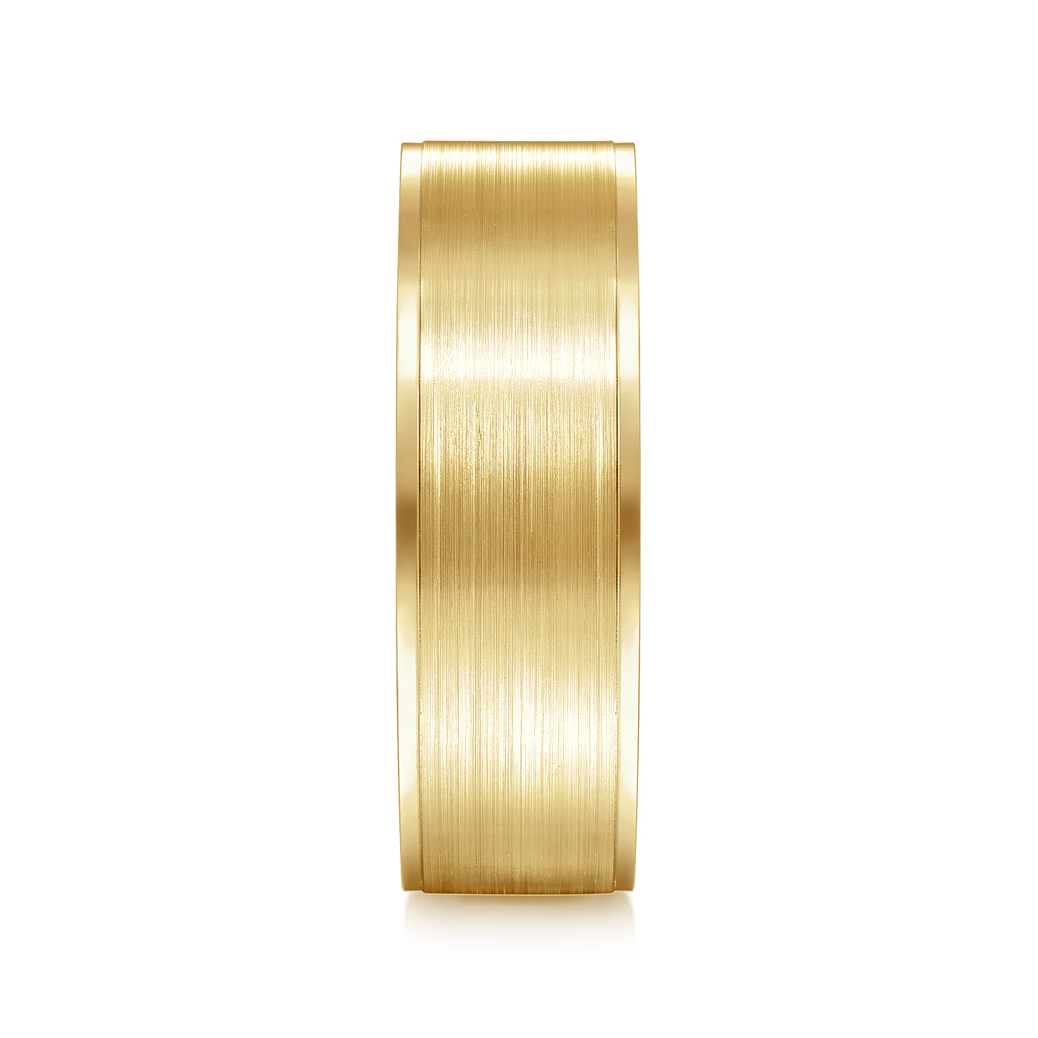 Michael - 14K Yellow Gold 7mm - Men's Wedding Band in Satin Finish - Shot 4
