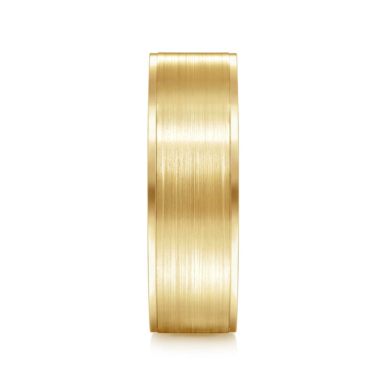 Michael - 14K Yellow Gold 7mm - Men's Wedding Band in Satin Finish - Shot 4