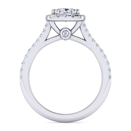 Michaela - 14K White Gold Cushion Halo Diamond Engagement Ring - 0.41 ct - Shot 2